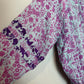 Hemant & Nandita Layla Smocked Waist Mini Dress Purple Sequins Long Sleeve XS