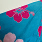 Vintage Resort Line Hawaii Shirt Floral Pink Blue Tropical Short Sleeve Button Up