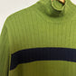 Vintage 90s Abercrombie & Fitch Sweater Mock Neck Turtleneck Single Stripe XL