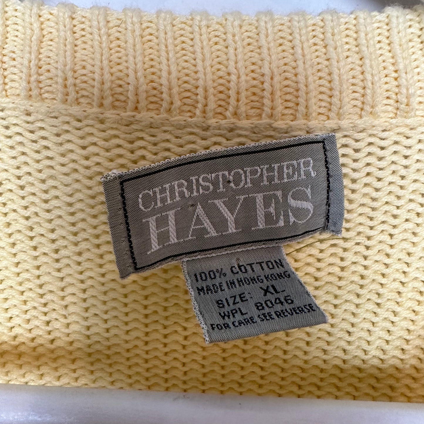 Vintage 80s Christopher Hayes Chunky Knit Argyle Grandpa Sweater Pastel  Cotton XL