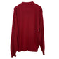 Vintage 90s Land's End Red Henley Sweater Knit Pullover Grandpa Cotton Large