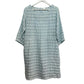 Poetry Round Neck Dress Checkered Seersucker Linen Cotton Blue Ocean 8