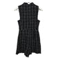 Zara Tweed Pinafore Jumpsuit Romper Black Pink XS