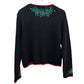 Vintage 90s Orvis Christmas Cardigan Sweater Cardinal and Holly Chunky Knit Medium