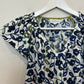 Velvet by Graham & Spencer Ivy Flutter Sleeve Dress Floral Blue Green Cotton XS