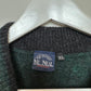 Vintage Mc Neal Wool Sweater Forest Green Ringer Crew Neck Pullover Chunky Knit XL