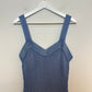 Nation LTD Los Angeles Caresse Dress Knit Sweater Midi Bodycon Sleeveless Blue Medium