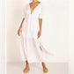 Cleobella Ang Midi Dress White Puff Short Sleeves Medium