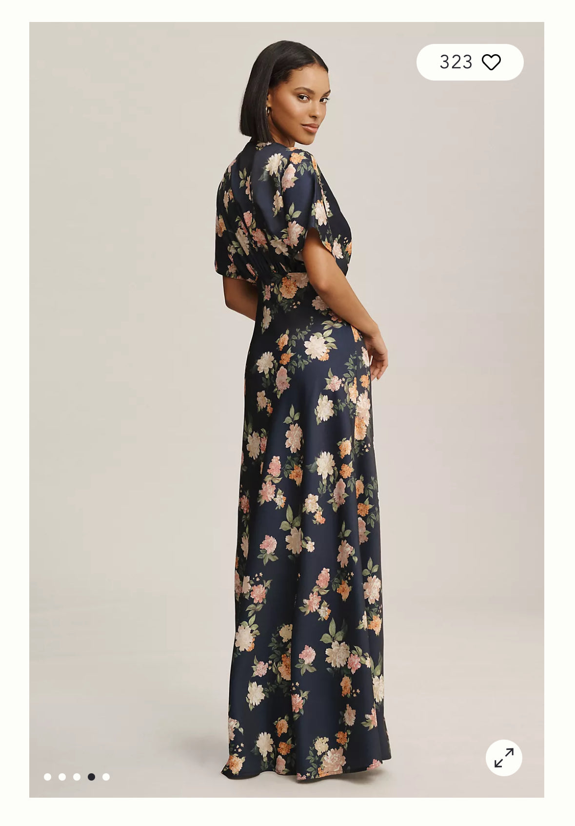 Wospe - Short-Sleeve Floral A-Line Evening Dress / Gown | YesStyle