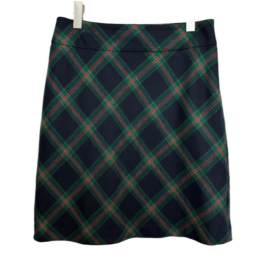 Talbots Plaid Skirt Wool Blend Red Green Blue Pencil 6