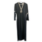 1970s Vanity Fair Black Kaftan Dress Maxi Made in the USA Small Caftan