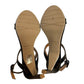 Aquatalia Rosetta Patent Leather Sandal Heels Black Slingback Kitten Heel 8
