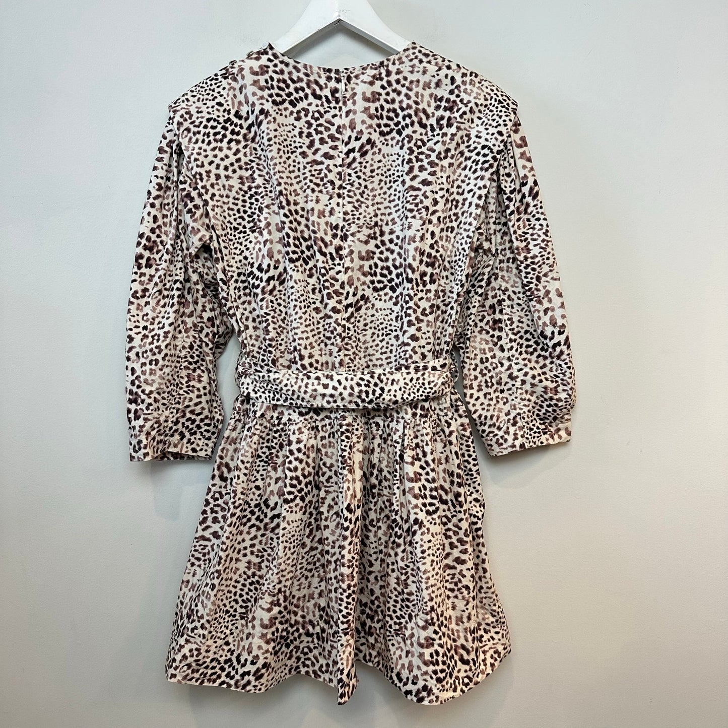 Sea New York Calla Belted Tunic Dress Mini Cheetah Leopard Long Sleeve Brown 4