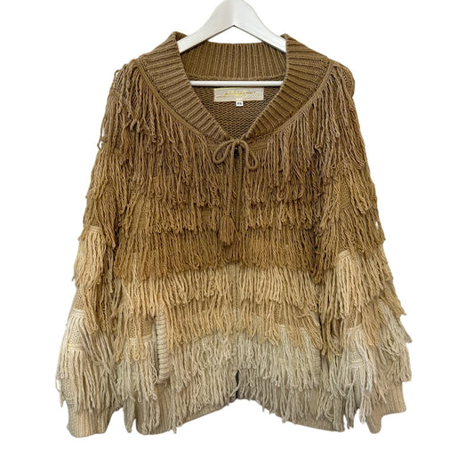 Jen's Pirate Booty Berber Fringe Cardigan Sweater Bomber Jacket Boho Small