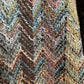 Vintage 90s Casalana Grandpa Sweater Chunky Knit Rainbow Chevron V Neck Medium