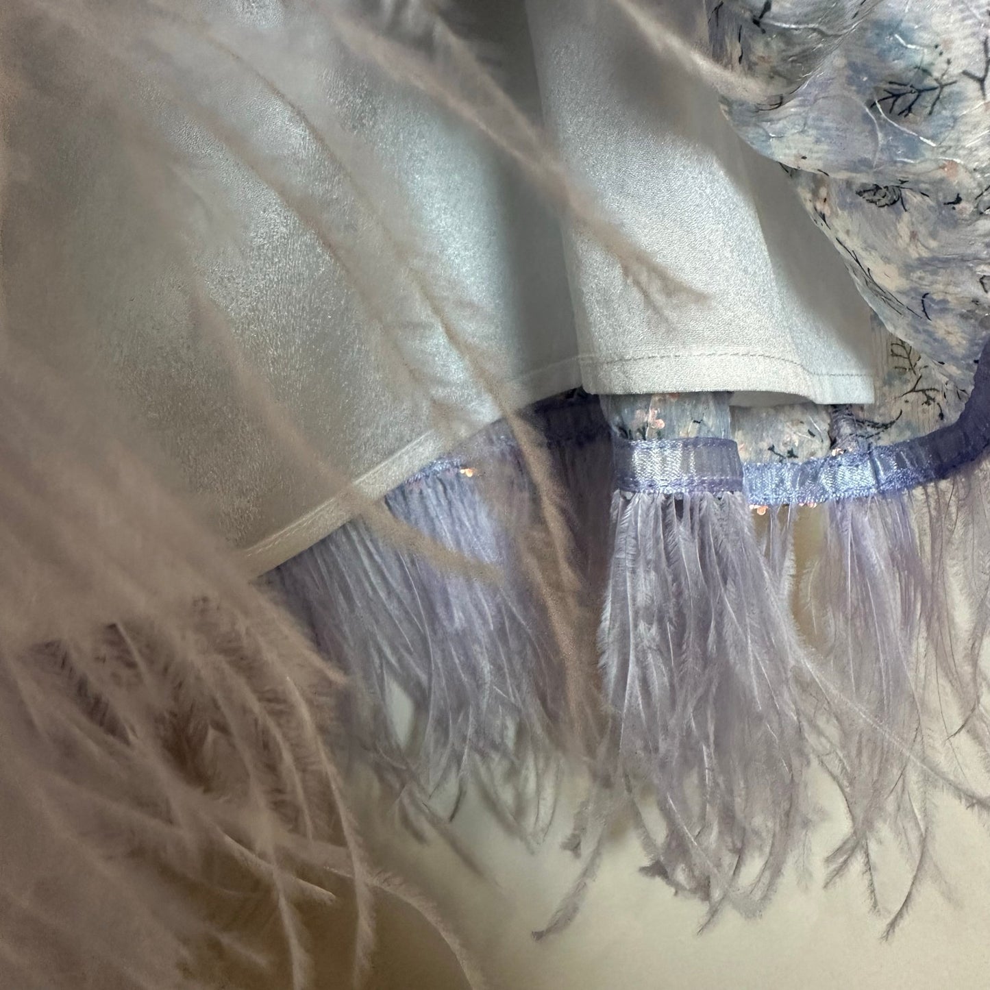 Queen of Sparkles Floral Sequin Feather Tank Purple Top Flower Glitter Medium