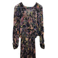IRO Paris Ramona Dress Ruffle Trimmed Metallic Printed Chiffon Midi 40