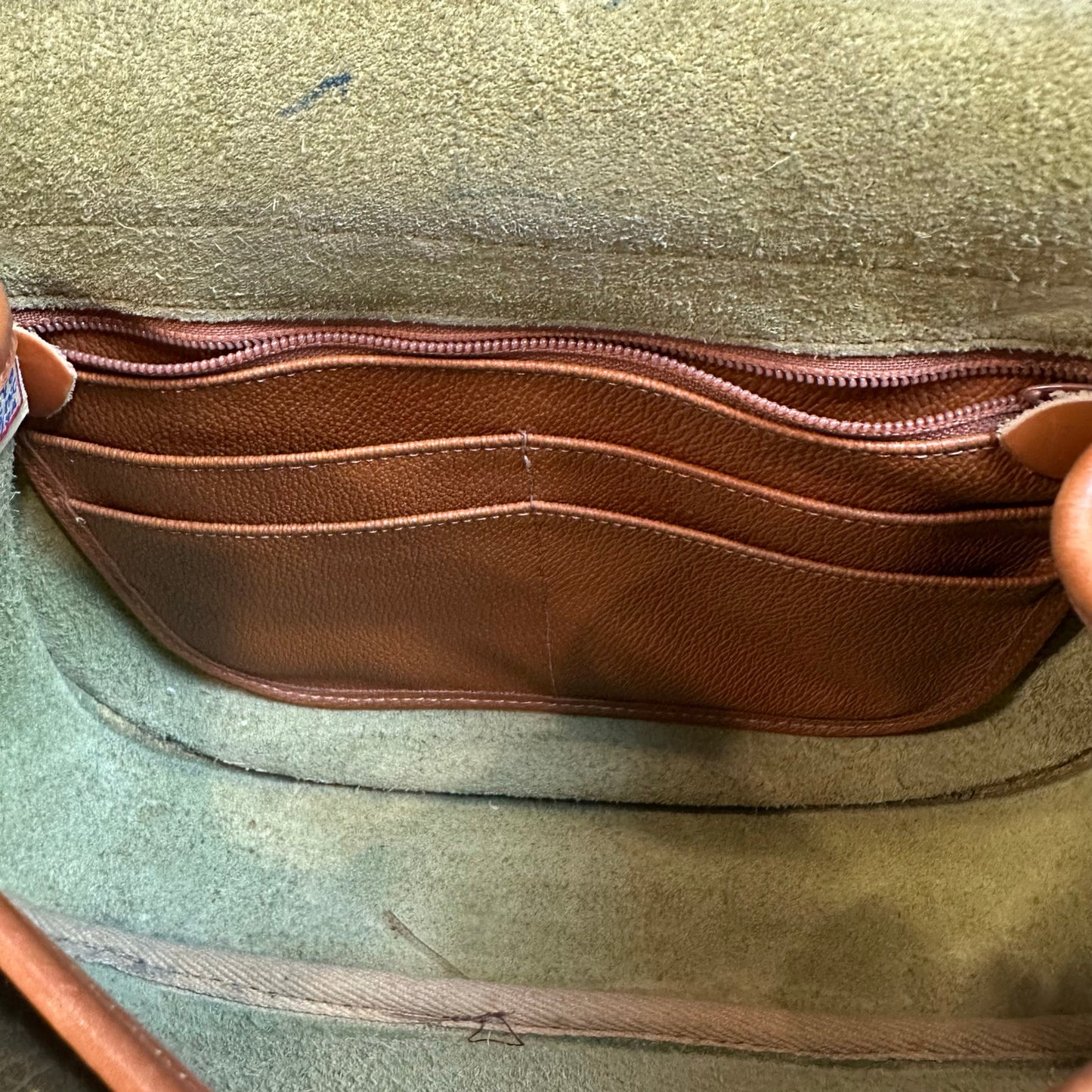 Vintage Dooney and Bourke Horseshoe Bag Crossbody Green All Weather Leather