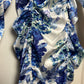 NWT For Love & Lemons Hyacinth Drawstring Mini Dress Blue White Floral XS