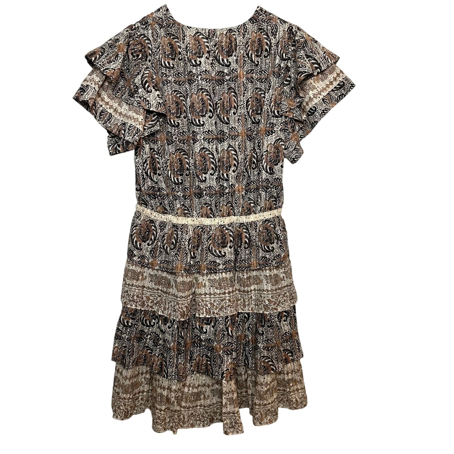 Ulla Johnson Kaitlyn Dress Yarrow Mini Short Sleeve Tiered Ruffle Skirt 6
