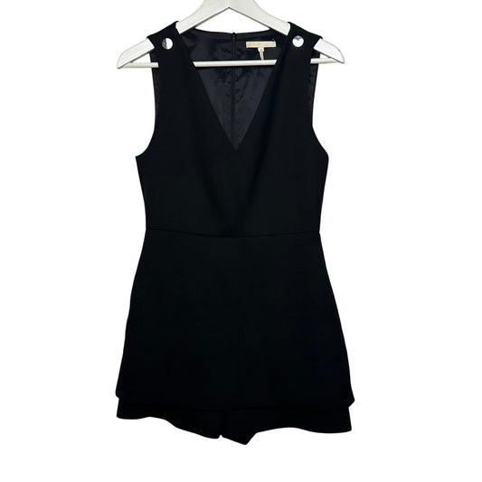 Maje Irisa Romper Black Sleeveless Playsuit Pinafore V Neck Jumper 38 Medium