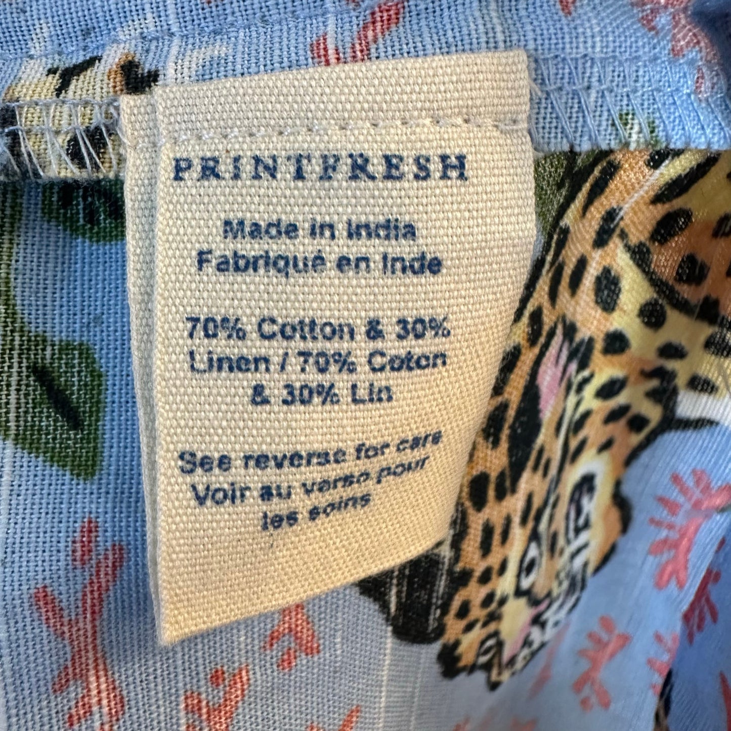 NWT Printfresh Dress Ocean View Shift Bagheera Cotton Linen Animal Small