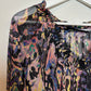 IRO Paris Ramona Dress Ruffle Trimmed Metallic Printed Chiffon Midi 40
