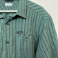 Columbia Short Sleeve Button Down Shirt Blue Green Striped Regular Fit Large
