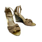 Loeffler Randall Allegra Twist Leather Snake Wedge Sandals Heels Nude Beige 6.5