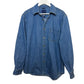 Basic Editions Blue Denim Jean Shirt Button Down Collared Large Cotton