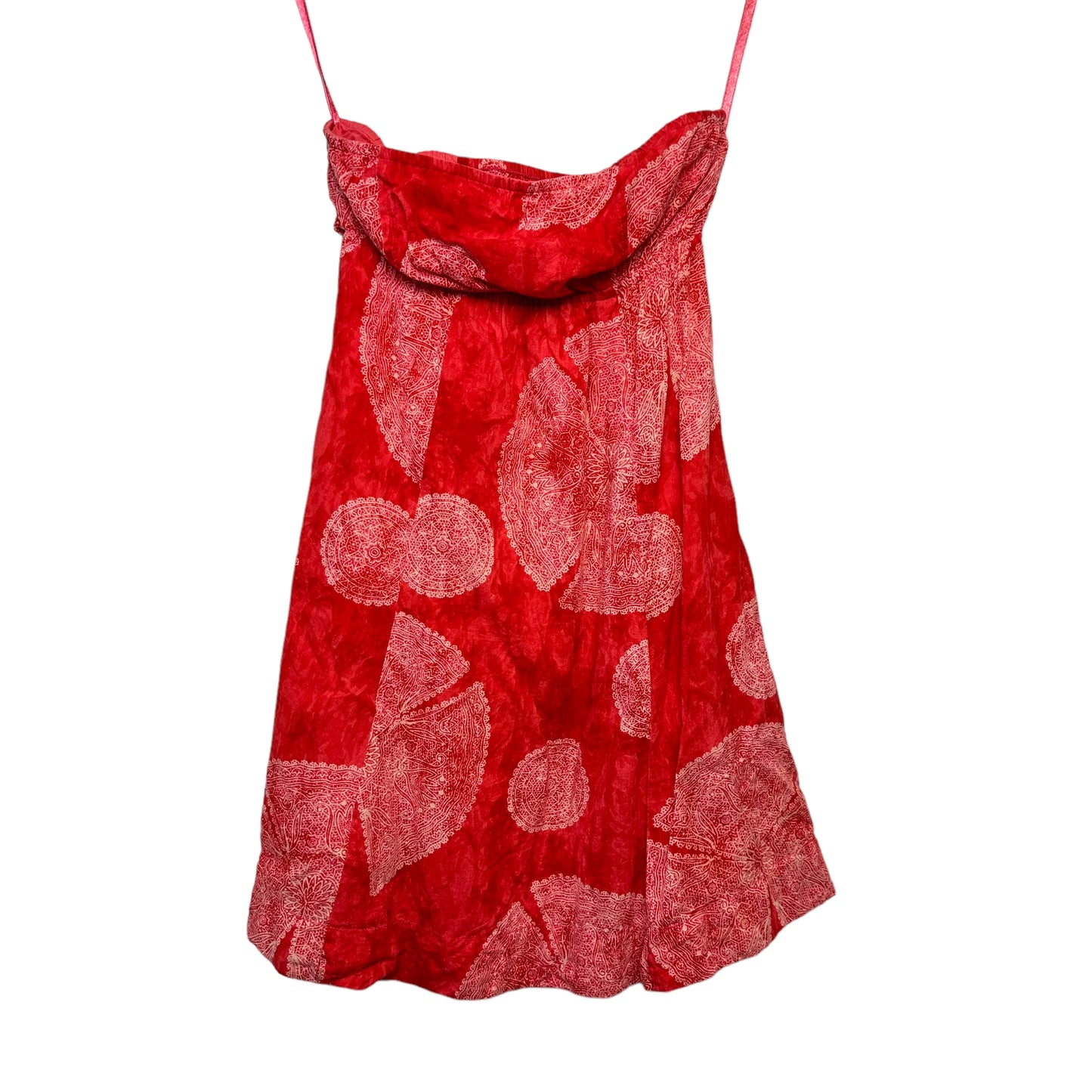 Y2K Free People Strapless Mini Dress Tunic Top Red 4
