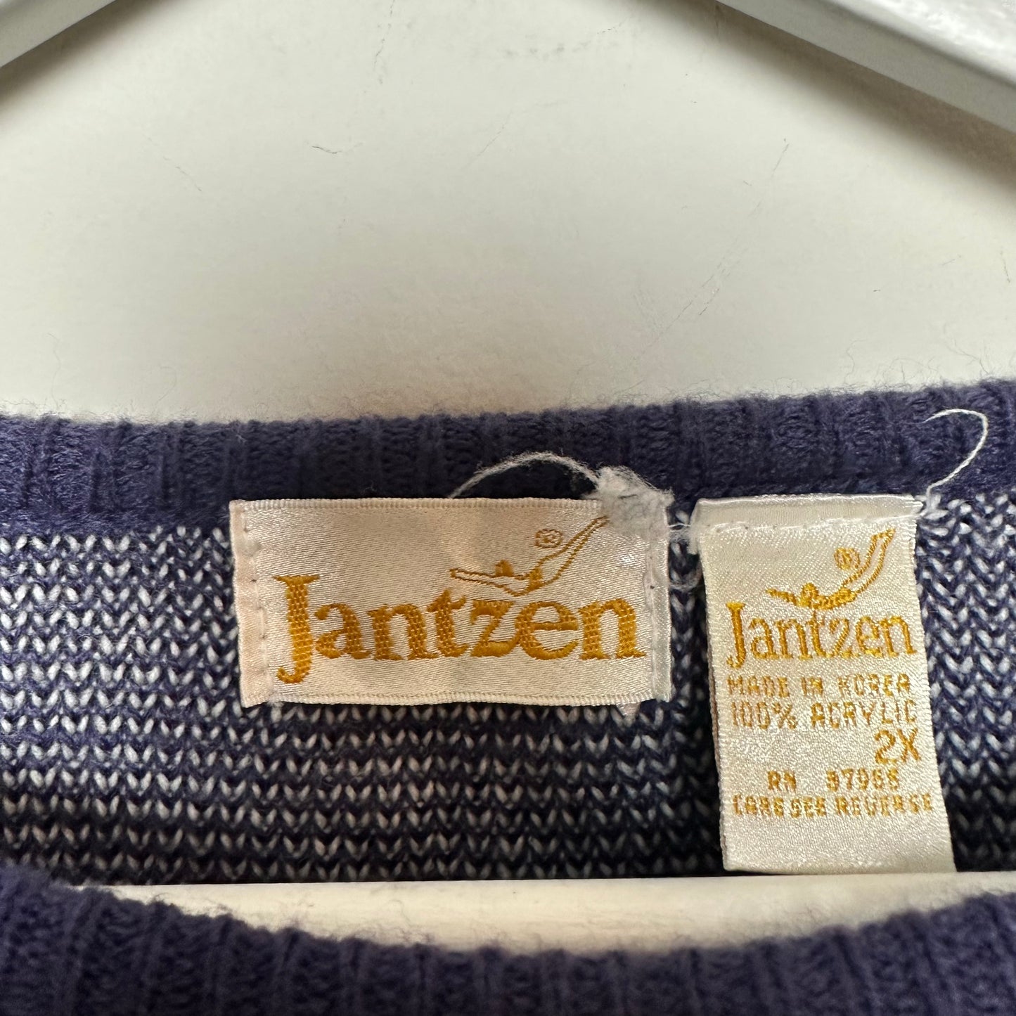 Vintage 80s Jantzen Purple Floral Sweater Knit 2X