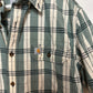 Carhartt Loose Fit Midweight Plaid Short Sleeve Button Down Collared Shirt Large Original Fit