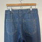 AMO Denim Slim Dock Pant in Dark Vintage Jeans Twisted Outseam High Rise Button Fly 29