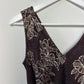 Vintage 90s Y2K Newport News Midi Slip Dress Bias Cut Brown Floral Sleeveless 6