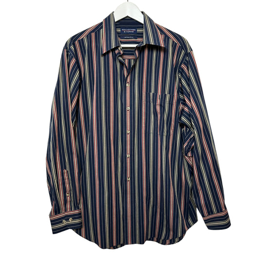 Vintage 90s Roundtree & York Striped Long Sleeve Button Down Large