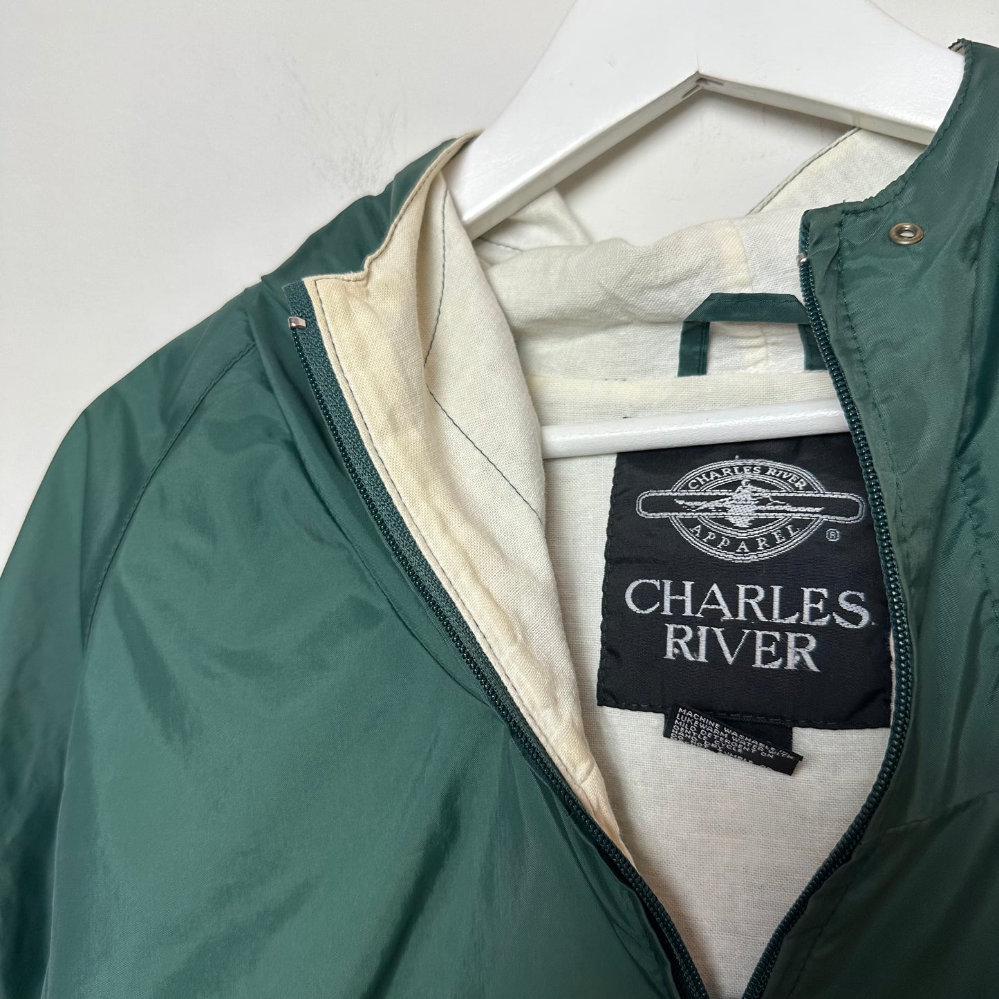 Charles River Ohio University Pullover Windbreaker Navy Blue and Green Color Block XL