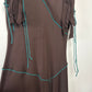 Vintage 90s Y2K Max Studio Asymmetrical Midi Dress Brown Sleeveless Made in the USA XS