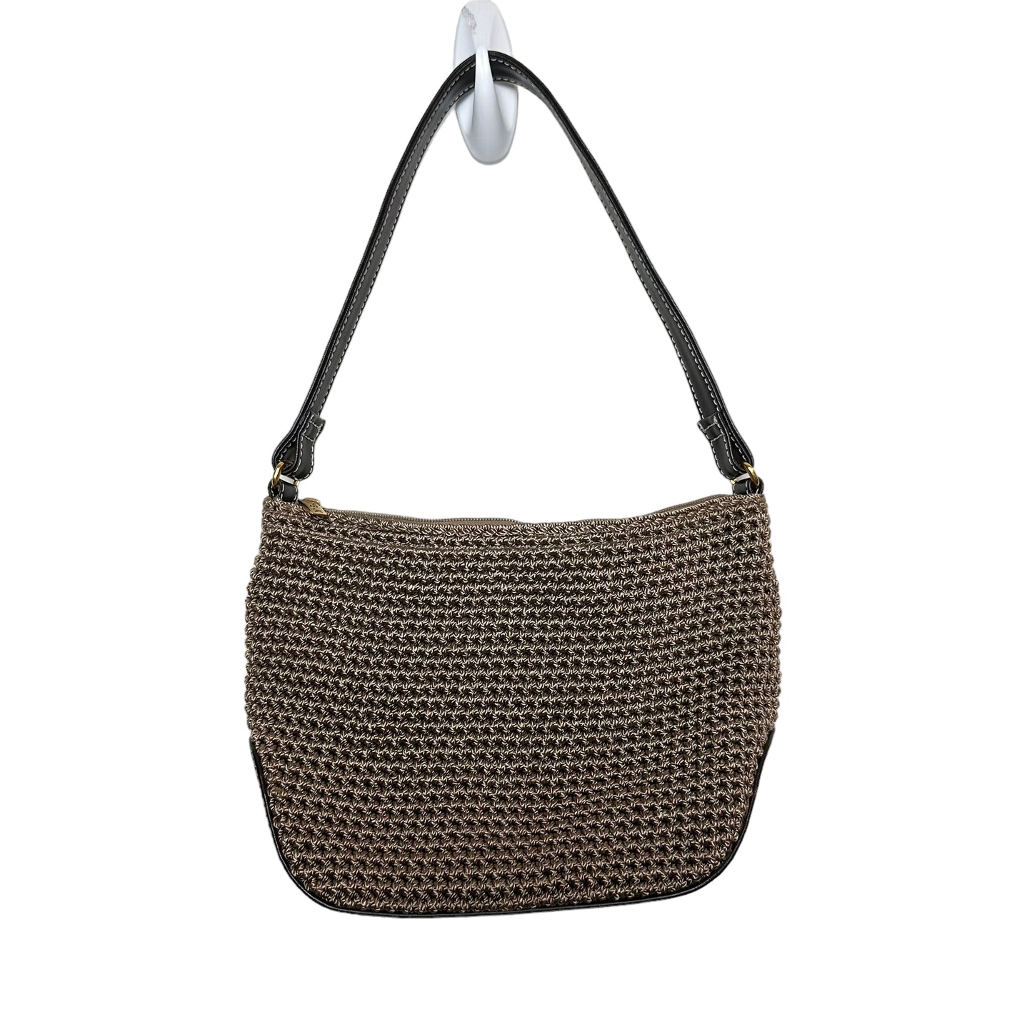 The Sak Crochet Mini Shoulder Bag Purse Brown Tan Knit