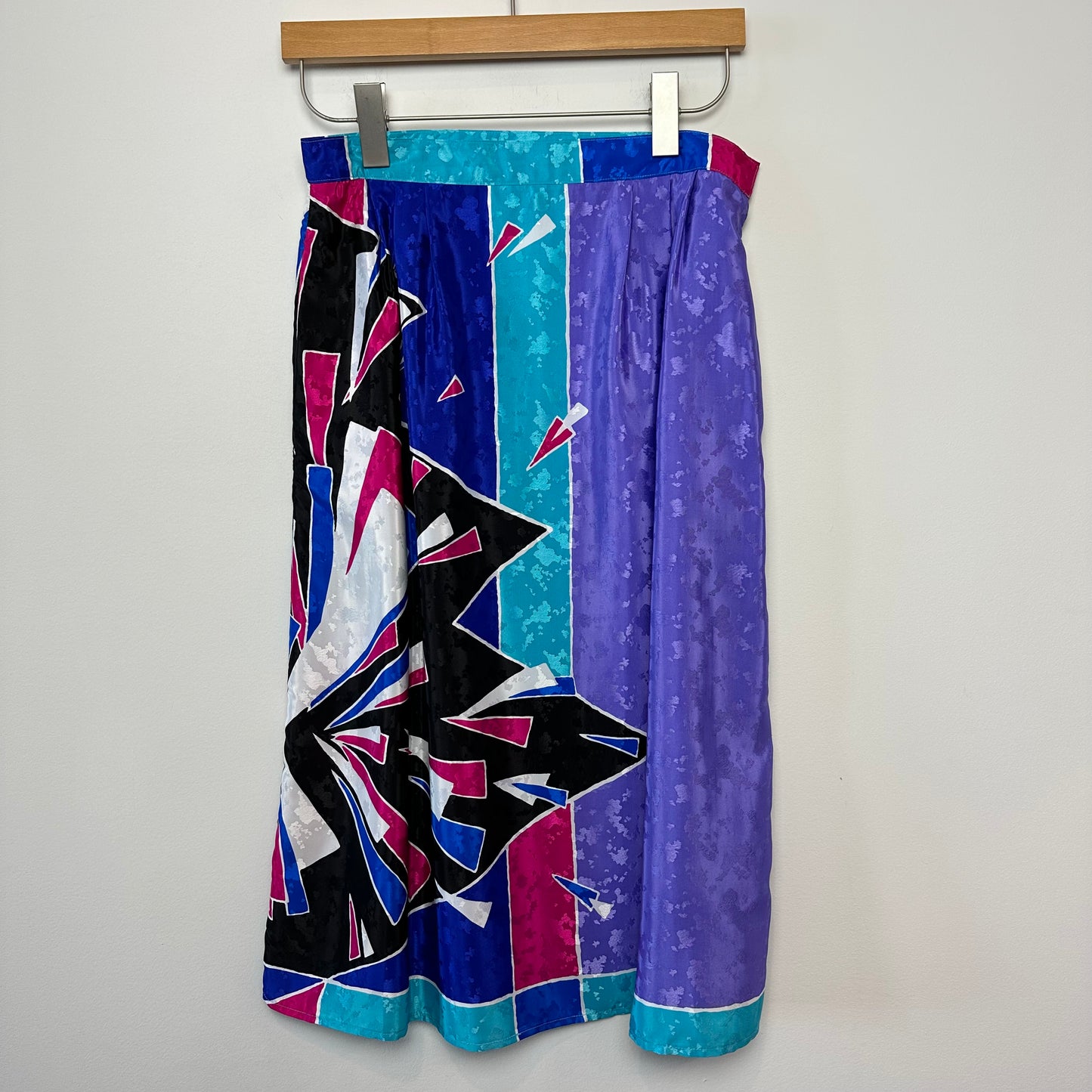 Vintage 80s Hal Ferman Coordinating Set Blouse and Skirt Set Jewel Tone Geometric 10