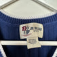 Joe College UNC Sweater Vest Cable Knit Blue Pullover Large