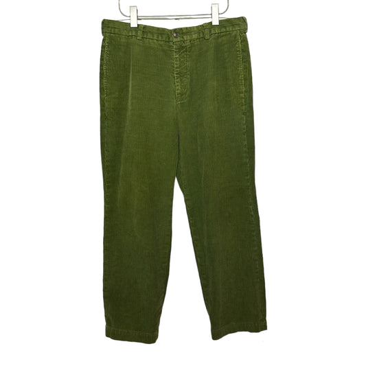 Brooks Brothers 346 Green Corduroy Trouser Pants Chinos Wide Wale 34 x 30