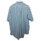 Vintage 90s William Raynor Striped Short Sleeve Button Down Blue Made in the USA XL