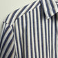 Vintage 90s Eddie Bauer Striped Button Down Collared Shirt Small Blue White Beige