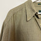 Vintage 90s Club Room Short Sleeve Button Down Shirt Brown Linen Cotton XXL