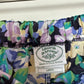 Vintage Laura Ashley Floral Pants Pull On High Rise Large Purple Green Cotton