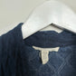 Eileen Fisher Open Front Quilted Jacket Blue Organic Cotton Small