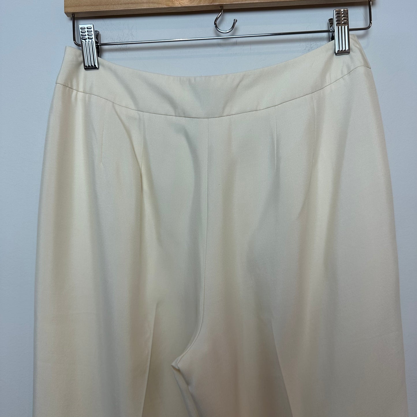 NWT vintage Talbots Silk Trouser Pants Cream High Rise Straight Leg 6
