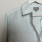 J. Jill Linen Long Sleeve Button Down Shirt Medium Blue and White Stripe