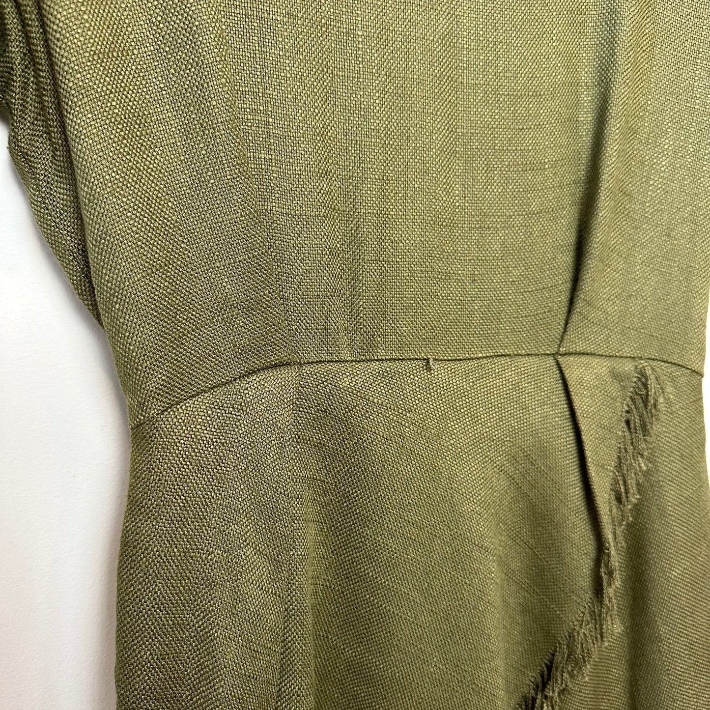 Vintage Beau David Olive Green Dress Tapestry Fringe 12